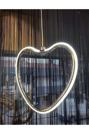Modern Single Pendant Lamp Heart Led Chandelier Concept Product Chrome White Light burenze664 - burenze