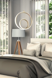 Modern Single Pendant Lamp LED Chandelier Gold Yellow burenze368 - burenze
