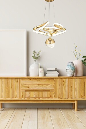 Modern Single Pendant Lamp Power Led Chandelier Concept Product Gold Yellow Led Chandelier burenze371 - burenze