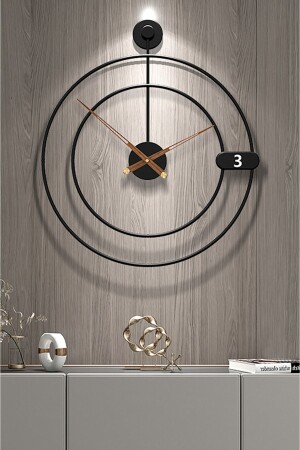 Modern Sirius During 60 cm Siyah Modern Dekoratif Duvar Saati Yuvarlak 60 cm Metal Siyah SG001026001 - Genel Markalar