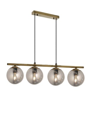 Modern Smoked Glop Glass Four Row Gold Pendant Lamp Chandelier LMBDR0091-GOLDFÜME - Lambadar