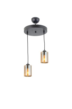 Modern Spor Model Siyah Ikili Balcam Hakiki Cam Sarkıt Avize LMBDR35701 - Lambadar