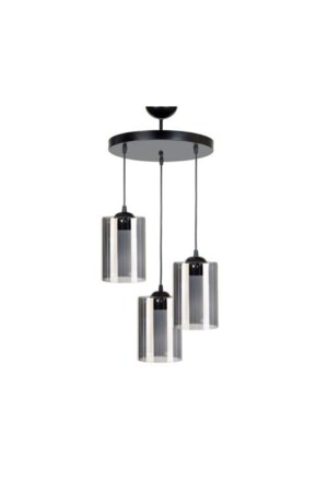 Modern Sports Model 3-Piece Smoked Genuine Glass Pendant Lamp Chandelier LMBDR3568 - Lambadar