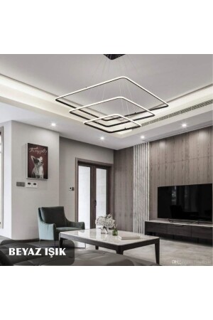 Modern Square Black Case White Light Led Chandelier Living Room-hall - Home