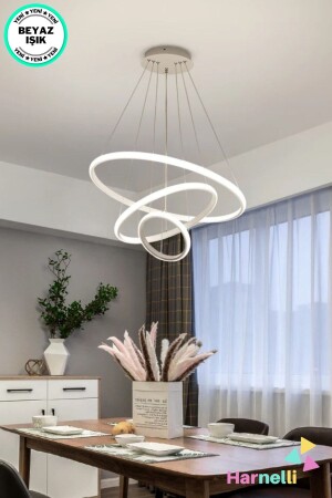 التصميم الحديث من MNZ 40/30/20 3-قطعة بيضاء LED حلقة شمعة TERRA 3 - Harnelli