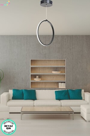 Modern Tasarım Hol Antre Oturma Odası Ledli Avize 30 CM HALKA - Harnelli