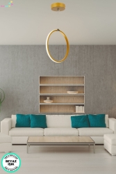 Modern Tasarım Hol Antre Oturma Odası Ledli Avize 30 CM HALKA - Harnelli