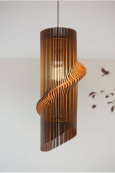 Modern Tasarım Tornado Doğal Ahşap Mdf Lazer Kesim Rustik Salon Avize DECARTABJR0006 - HÜMA