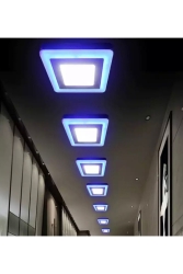 Modern Tavana Sıfır Led Panel Avize Kare Çift Renk Kullanım Gün Işığı Ve Parlement Mavi fico0221 - Fico Home
