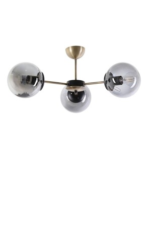 Modern Triple Smoked Glop Glass Gold-black Chandelier LMBDR00203 - Lambadar