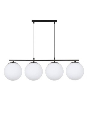 Modern White Globe Glass Four Row Black Pendant Lamp Chandelier TYC00698485202 - Lambadar