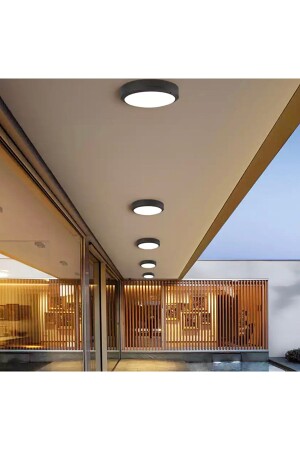 Modern Zero Panel LED Chandelier Black Case White Light 6500k 22 Cm Diameter fico0314 - Fico Home