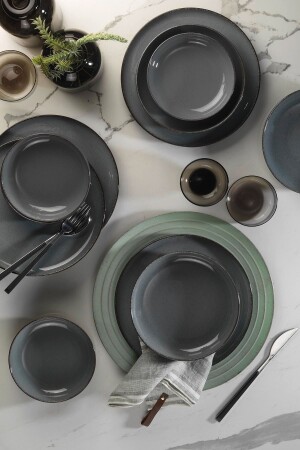 Moderna 12 Piece Dinner Set for 4 Persons Blue MOD12Y1730P01 - Kütahya Porselen
