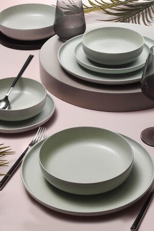 Moderna 16 Piece Dinner Set for 4 Persons Green MOD16YS720162 - Kütahya Porselen