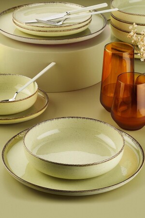 Moderna Yemek Takımı Pearl Bej-sarı 4 Kişilik 16 Parça MOD16YS730804 - Kütahya Porselen