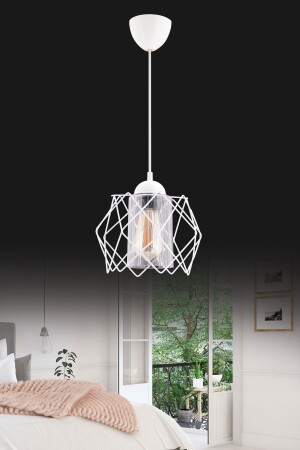 Moderne elegante einzelne weiße transparente Glimmerglas-Wohnzimmer-Küchen-Wohnzimmer-Flur-Kronleuchter-Beleuchtung - Trend Kitchen