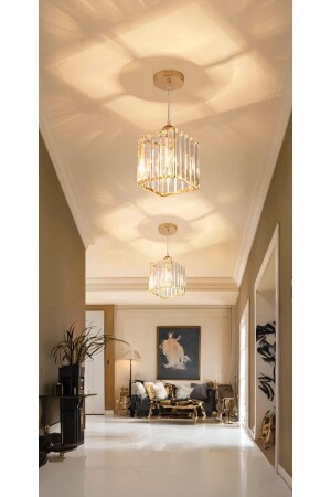 Moderne Luxus-Pendelleuchte Kronleuchter Flur Gelber quadratischer Kristallstein-Kronleuchter LUNA-MSG-SQUARE-PENDANTLIGHT - Luna Lighting
