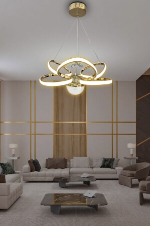 Moderne Pendelleuchte, 3-farbig, leuchtender LED-Kronleuchter, Wohnzimmer-LED-Kronleuchter - Rscollections