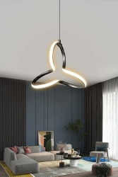 Moderne Pendelleuchte, anthrazitfarbenes Gehäuse, Tageslicht-LED-Kronleuchter, 1 Jahr Garantie, LED-Kronleuchter led01 - RSCOLLECTIONS