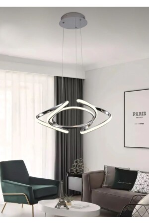Moderne Pendelleuchte Leggero LED-Kronleuchter Chrom 35 cm Durchmesser - Burenze