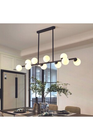 Moderne schwarze lineare 10l-Pendelleuchte, Kronleuchter, geeignet für Küche und Esstisch, für Küche 28012023 Hängeleuchter, Esstisch - VİSENTE HOME