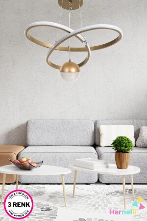 MODERNER LED-KRONLEUCHTER MIT 3 FARBEN BELEUCHTUNG AUS ZUCKERGLAS - Harnelli