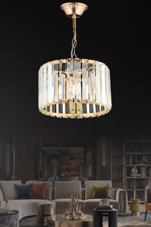 Moderner Luxus-Kristallgold-Kronleuchter - Luna Lighting