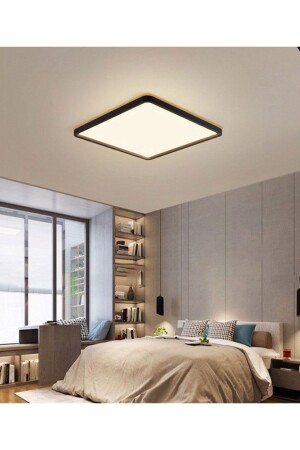 Moderner Panel-LED-Kronleuchter, eisweißes Licht, 6400 K, lange Lebensdauer 1. Class Led High Light Mattschwarzer Körper - Burenze