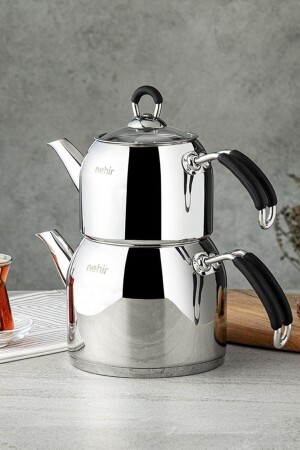 Modernes Midi-Steel-Teekannen-Set AND364 - Nehir