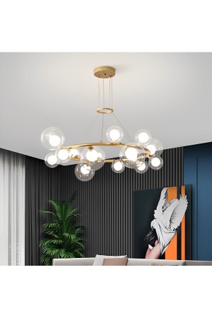 Modernism 12 Glas-Pendelleuchte, Glaskugel-Kronleuchter, geeignet für Küche und Esstisch, für Küche 24042023 runder Kronleuchter - VİSENTE HOME