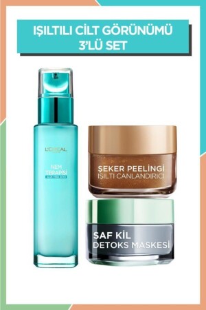 Moisture Therapy + Pure Clay Detox Mask + Sugar Peeling Radiance Revitalizing 36005233062204 PKTLPISLTCLTGRNM3SET - L'Oreal Paris
