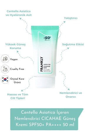 Moisturizing CICAHAE Sunscreen Containing Centella Asiatica SPF50+ PA++++ 50 ml - Frankly