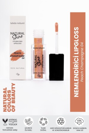Moisturizing Lipgloss Peach Champagne 04 Lip Gloss 100% Natural - Bade Natural