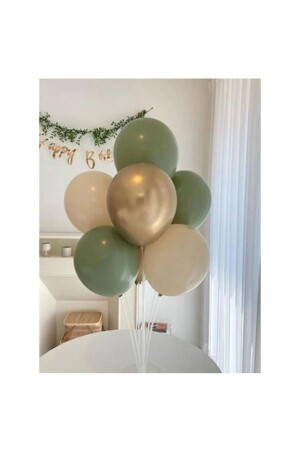 Mold Green Gold Chrome Balloon Set with Balloon Stand - Surprise Party Store