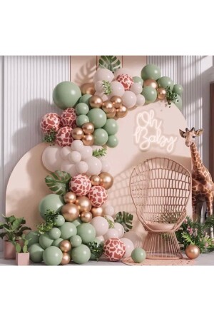 Mold Green Safari Concept Balloon Chain - Öztürkpartievi