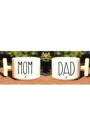 Mom Dad The Best Printed Pair of 2 White T Handle Mug T-cup00000011 - Öz Kupa