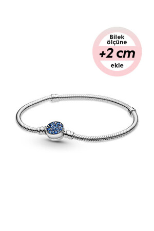 Moments Funkelndes blaues Scheiben-Clip-Armband - Pandora