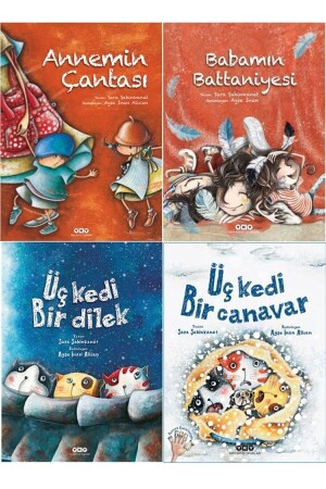 Mom's Bag + Dad's Blanket + Three Cats One Wish + Three Cats One Monster Set of 4 SARA4 - Yapı Kredi Yayınları