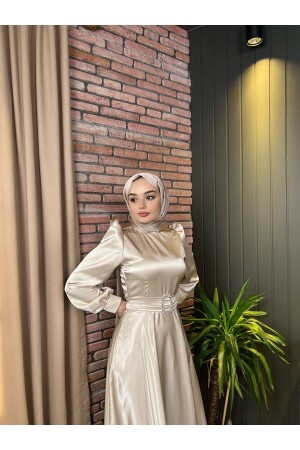 Mona Tesettür Abiye Bej - Leilatelier