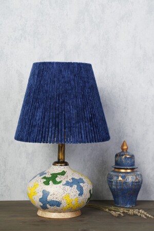 Mondo Potele handgefertigter Lampenschirm aus Keramik, Marineblau - Hmydesign