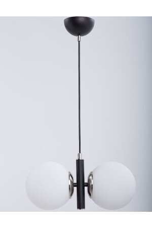Monera Black Nickel Plated White Glass Chandelier 10146402 - MŞ Aydınlatma