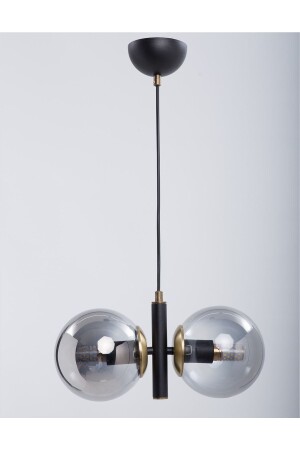Monera Black Tumbled Finish Smoked Glass Chandelier 10146302 - MŞ Aydınlatma