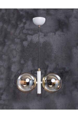 Monera White Tumbled Finish Honey Glass Chandelier 10146102 - MŞ Aydınlatma