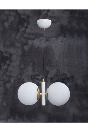 Monera White Tumbled Finish White Glass Chandelier 10146102 - MŞ Aydınlatma