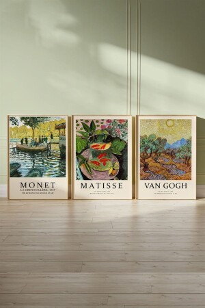 Monet Matisse Van Gogh 3-Piece Painting-Poster Set - Unframed - Bukashops
