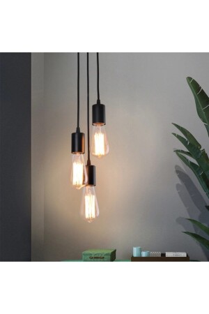 Monica 3-Piece Black Rustic Pendant Lamp Chandelier - Livora Lighting