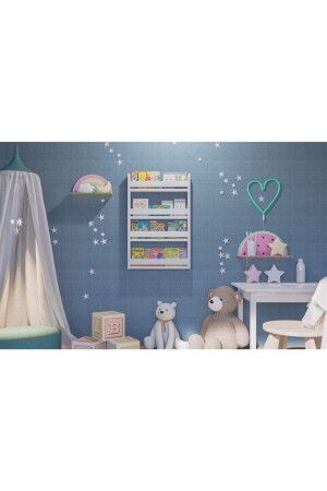 Montessori Children's Room Educational Bookcase with 4 Shelves Decorative Wall Shelf QZU_02 - QUZU HOME