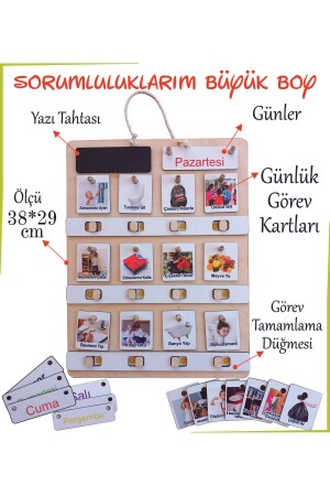 Montessori Large Size Taking Responsibility Skills and Task Chart My Daily Routine anke31494 - Ankebut