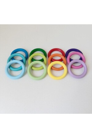 Montessori Renkli Halkalar (MASİF AHŞAP OYUNU) HLK122058180001223 - Moccotoys