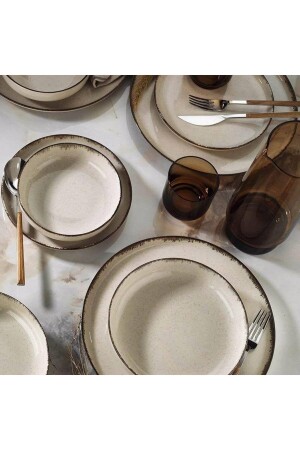 Mood 24 Piece Dinnerware Set Cinnamon PRL24Y2370P02 - PEARL